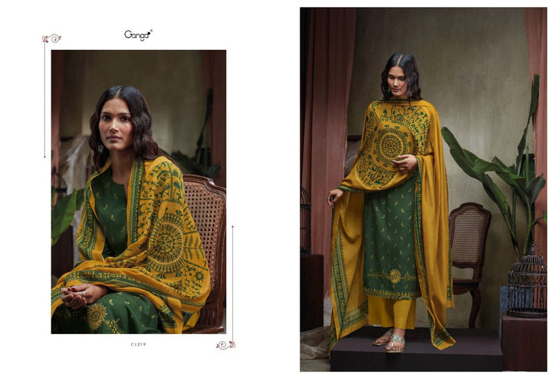 Ganga Zemira Pashmina With Fancy Printed Work Stylish Designer Classic Look Salwar Suit