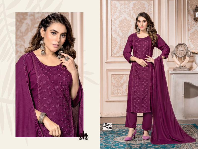 Trendy Zena Rayon With Heavy Embroidery Work Stylish Designer Fancy Look Salwar Kameez