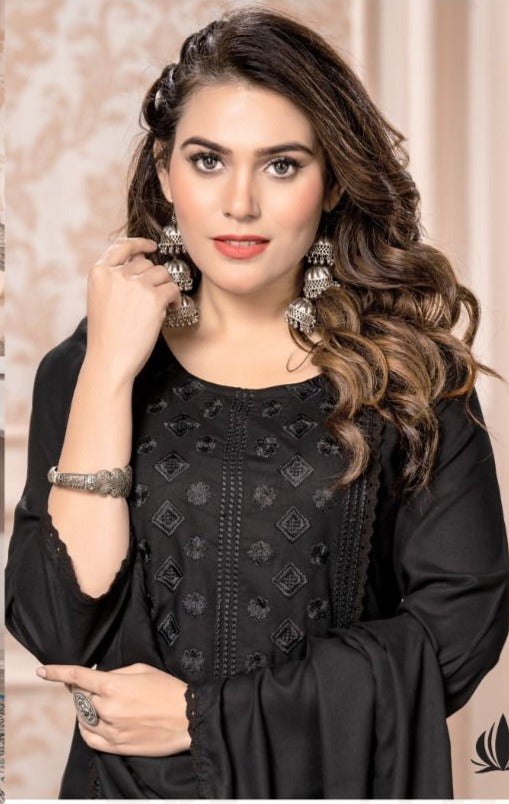 Trendy Zena Rayon With Heavy Embroidery Work Stylish Designer Fancy Look Salwar Kameez