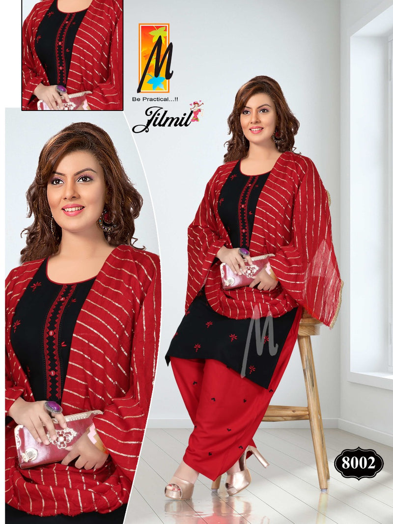 Master Zilmzil Rayon Printed Ready Made Patiala Style Party Wear Salwar Kameez