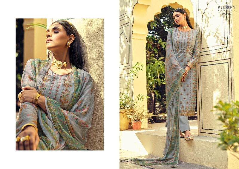 Kilory Trends Zinab Cambric Cotton Party Wear Salwar Suits With Fancy Embroidery