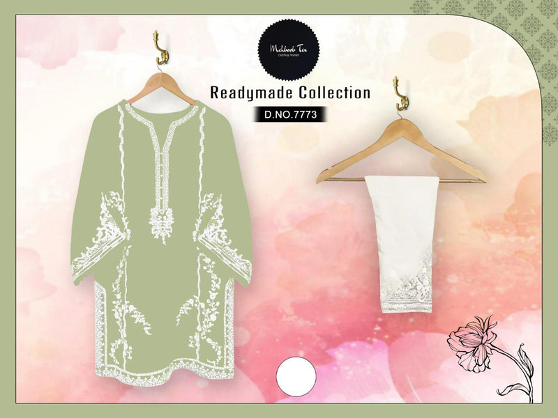 Mehboob Tex Zinam Vol 1 Georgette Embroidered Pakistani Style Fancy Wear Kurtis With Bottom