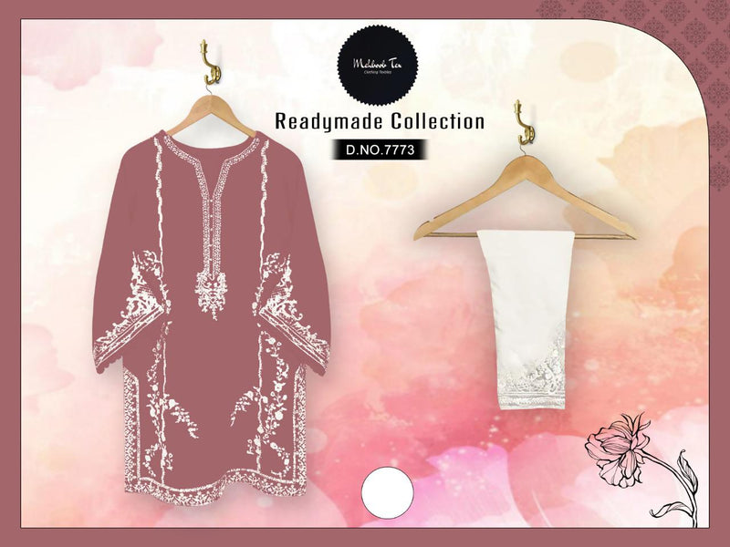 Mehboob Tex Zinam Vol 1 Georgette Embroidered Pakistani Style Fancy Wear Kurtis With Bottom