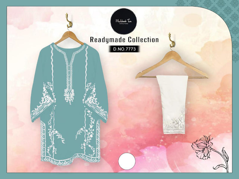 Mehboob Tex Zinam Vol 1 Georgette Embroidered Pakistani Style Fancy Wear Kurtis With Bottom