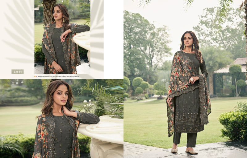 Zisa Elegant Vol 3 Georgette Sequence Embroidery Work Fancy Designer Partywear Salwar Kameez