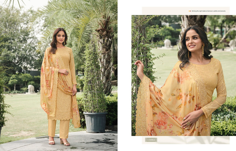 Zisa Elegant Vol 3 Georgette Sequence Embroidery Work Fancy Designer Partywear Salwar Kameez