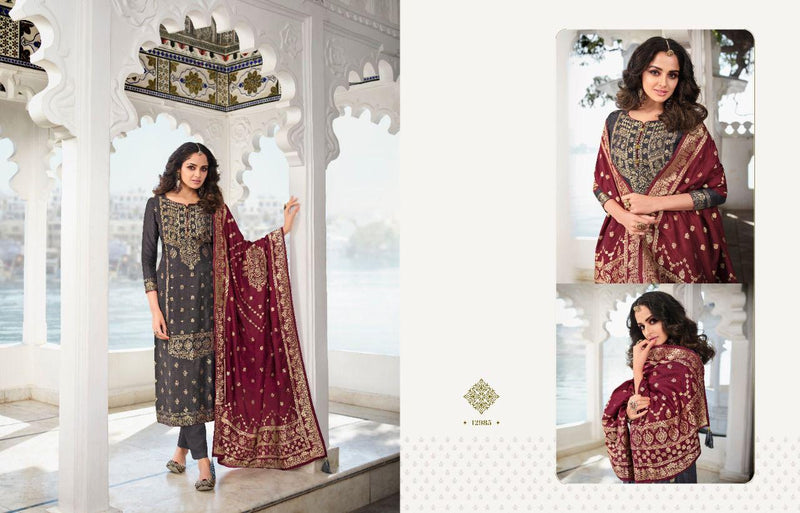 Zisa Traditional Vol 2 Dola Jacquard Heavy Party Wear Embroidered Salwar Kameez With Beautiful Colors