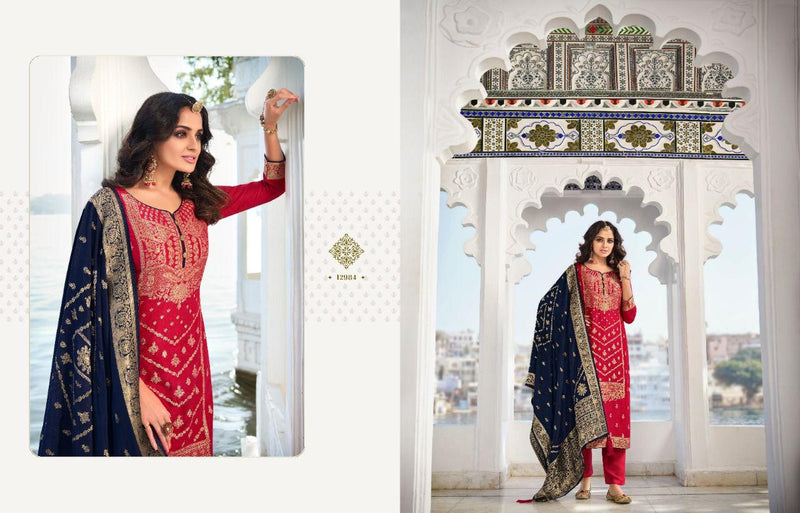 Zisa Traditional Vol 2 Dola Jacquard Heavy Party Wear Embroidered Salwar Kameez With Beautiful Colors