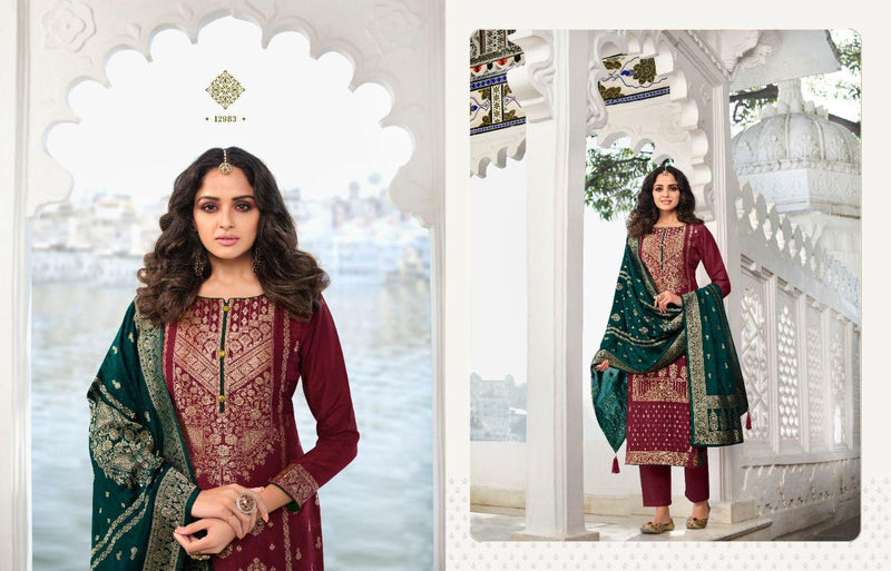 Zisa Traditional Vol 2 Dola Jacquard Heavy Party Wear Embroidered Salwar Kameez With Beautiful Colors