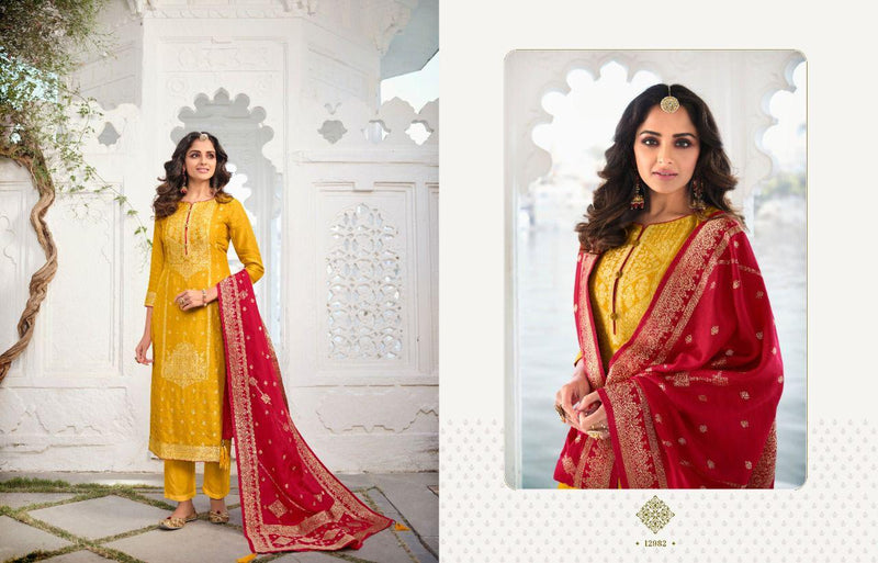 Zisa Traditional Vol 2 Dola Jacquard Heavy Party Wear Embroidered Salwar Kameez With Beautiful Colors