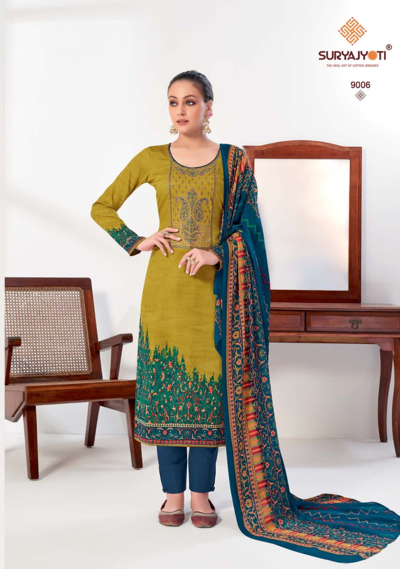 Suryajyoti Ziva Vol 9 Satin Cotton Fancy Party Wear Salwar Suits