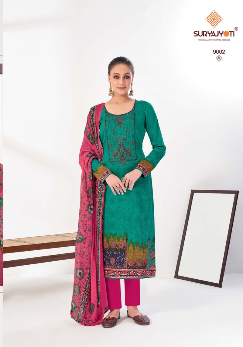 Suryajyoti Ziva Vol 9 Satin Cotton Fancy Party Wear Salwar Suits
