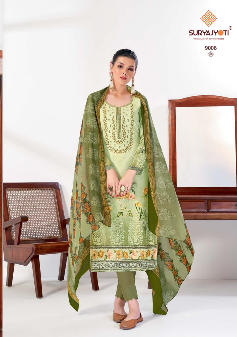 Suryajyoti Ziva Vol 9 Satin Cotton Fancy Party Wear Salwar Suits