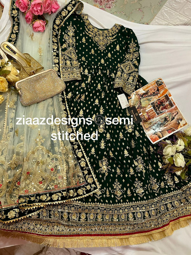 Ziaaz Designs Zseries Gown Vol 3 Georgette Wedding Wear Salwar Suits