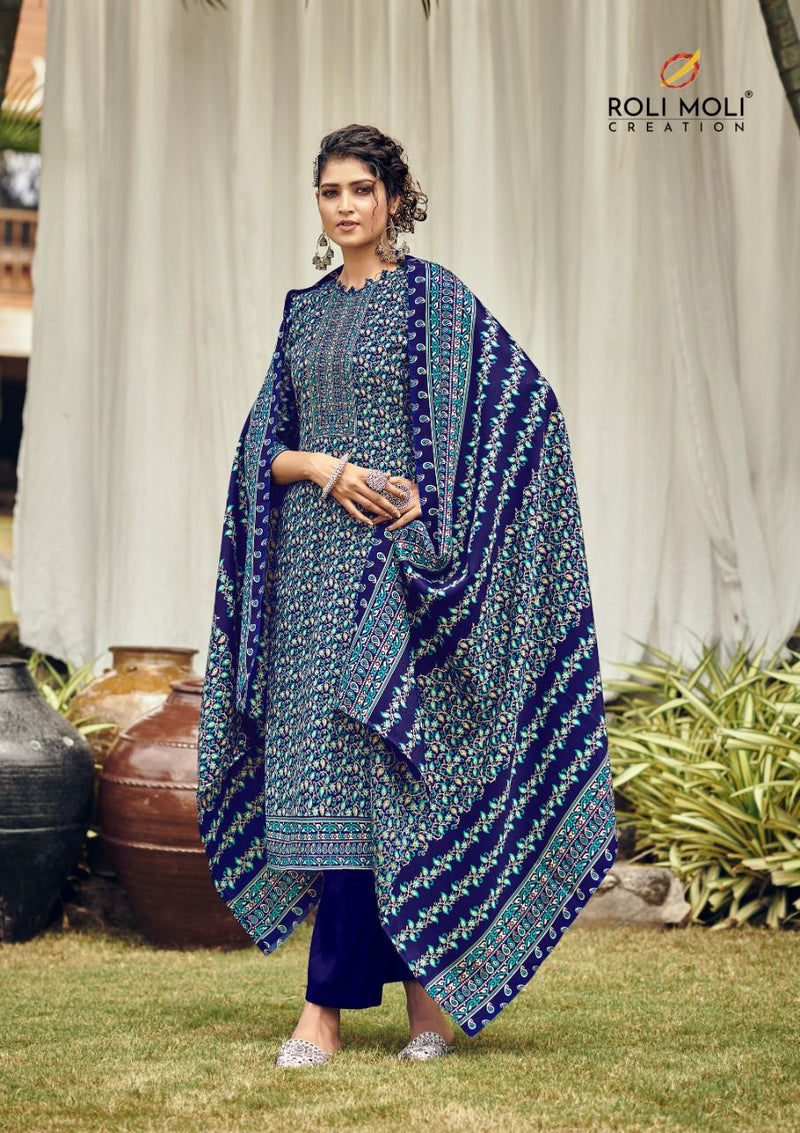 Roli Moli Creation Zubeda Pashmina With Heavy Printed Work Stylish Designer Festive Wear Salwar Kameez