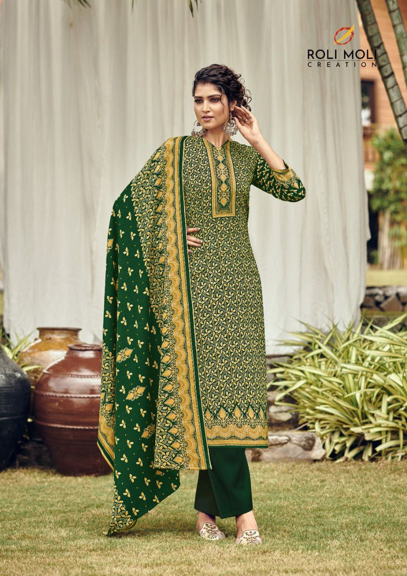 Roli Moli Creation Zubeda Pashmina With Heavy Printed Work Stylish Designer Festive Wear Salwar Kameez