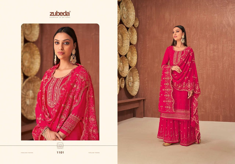 Zubeda Ruzan Georgette Heavy Embroidery Work Fancy Designer Partywear Salwar Kameez