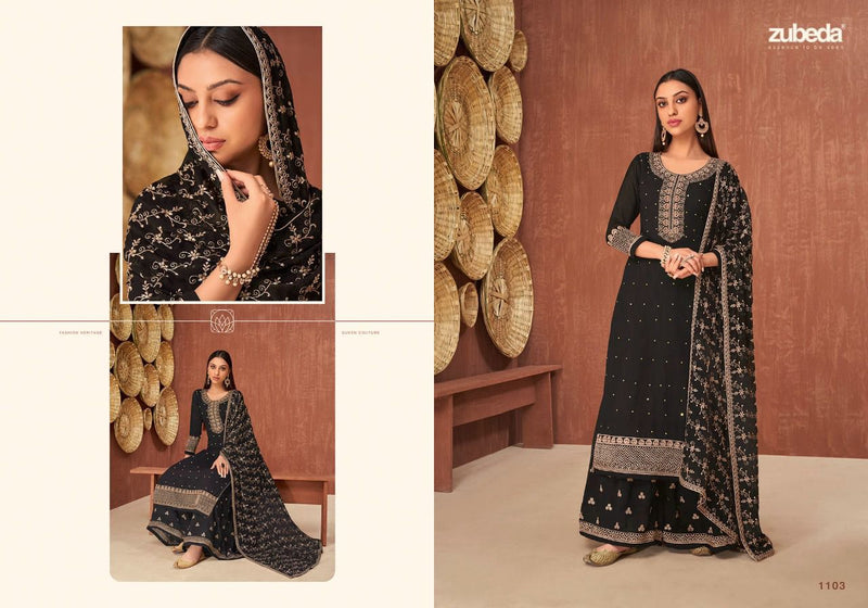 Zubeda Ruzan Georgette Heavy Embroidery Work Fancy Designer Partywear Salwar Kameez