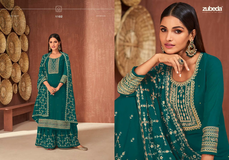 Zubeda Ruzan Georgette Heavy Embroidery Work Fancy Designer Partywear Salwar Kameez