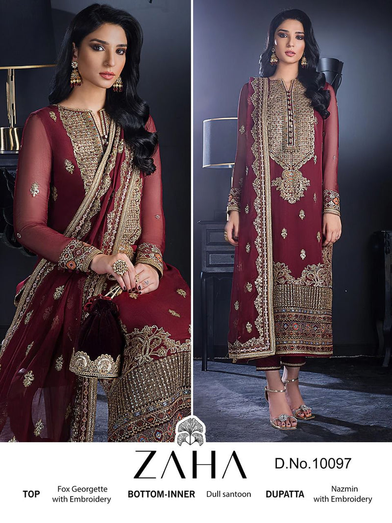 Zaha Khushbu Vol 2 Georgette With Heavy Embroidery Work Pakistani Salwar Suit