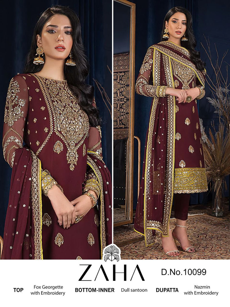 Zaha Khushbu Vol 2 Georgette With Heavy Embroidery Work Pakistani Salwar Suit