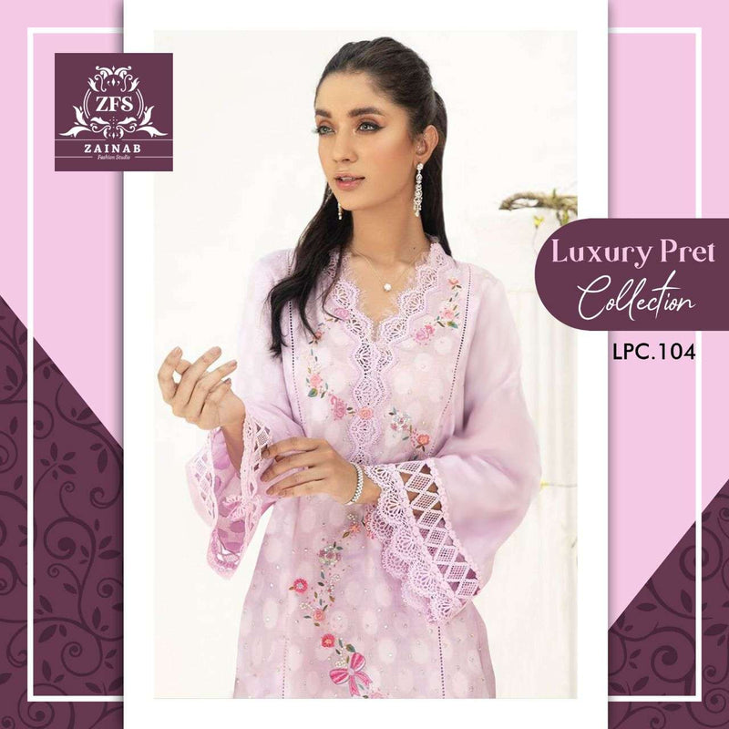 Zainab Fashion Studio Lpc 104 Georgtte Pure Cotton Fency Kurti