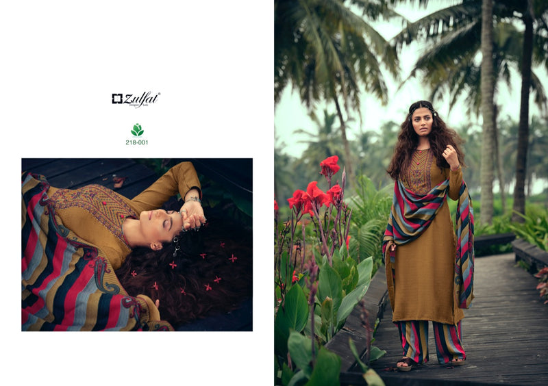 Zulfat Designer Suit Sohini Vol 3 Pure Pashmina Kashmiri Embroidery Work Salwar Kameez