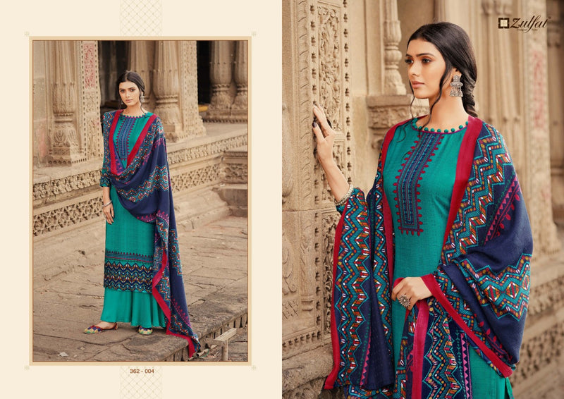 Zulfat Designer Suit Winter Shine Pure Pashmina Digital Print Winter Wear Suit