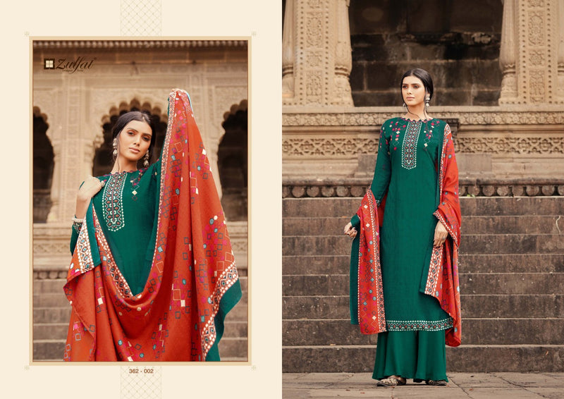 Zulfat Designer Suit Winter Shine Pure Pashmina Digital Print Winter Wear Suit