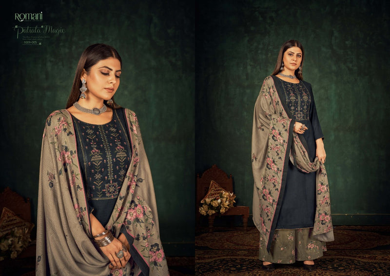 Zulfat Designer Suits Patiala Magic Pure Pashmina Print Heavy Embroidered Work Salwar Suit