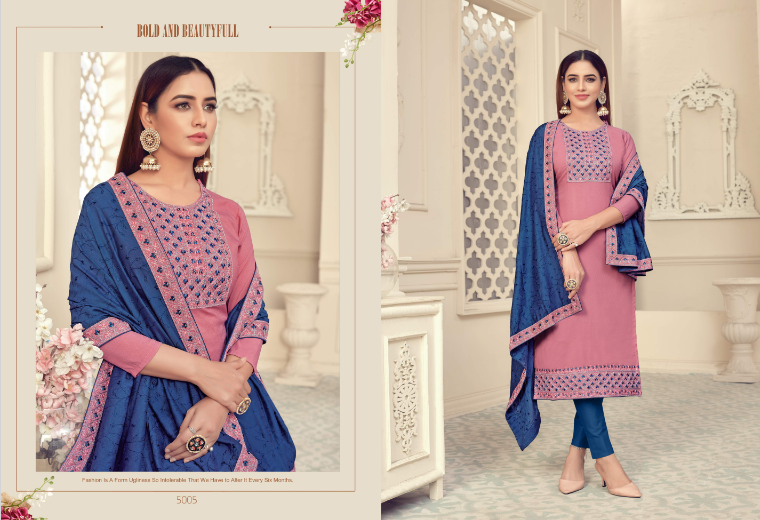Aadhya Designer Aalia Cluster Slub  Embroidery Work Stylish Designer Salawar Suit