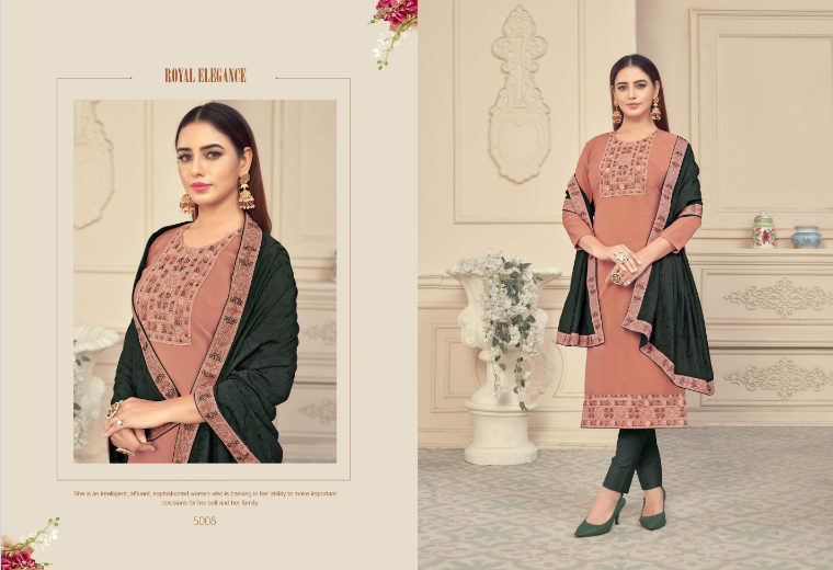 Aadhya Designer Aalia Cluster Slub  Embroidery Work Stylish Designer Salawar Suit