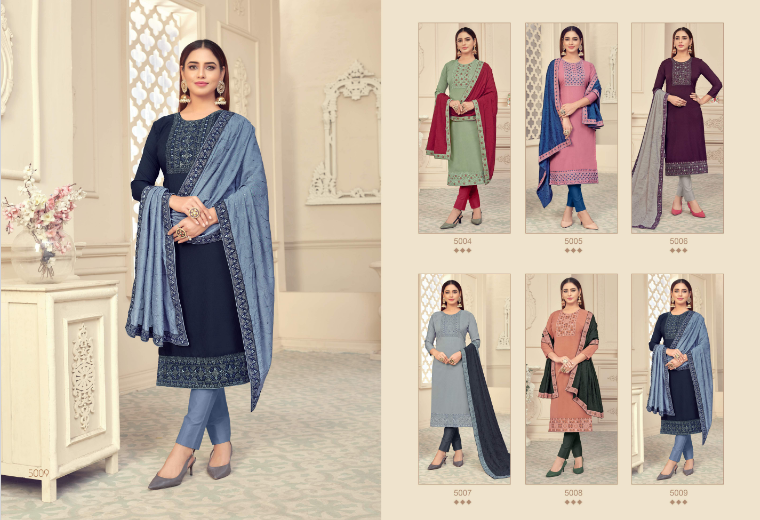 Aadhya Designer Aalia Cluster Slub  Embroidery Work Stylish Designer Salawar Suit