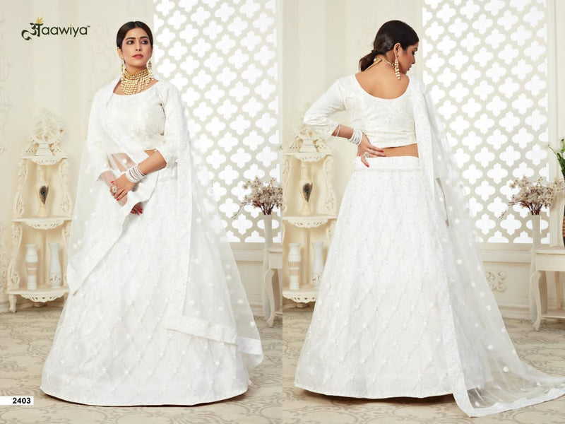 Aawiya Offical Inaayat Vol 1 Dno 2403 Butterfly Net With Embroidery Designer Wear Lehenga