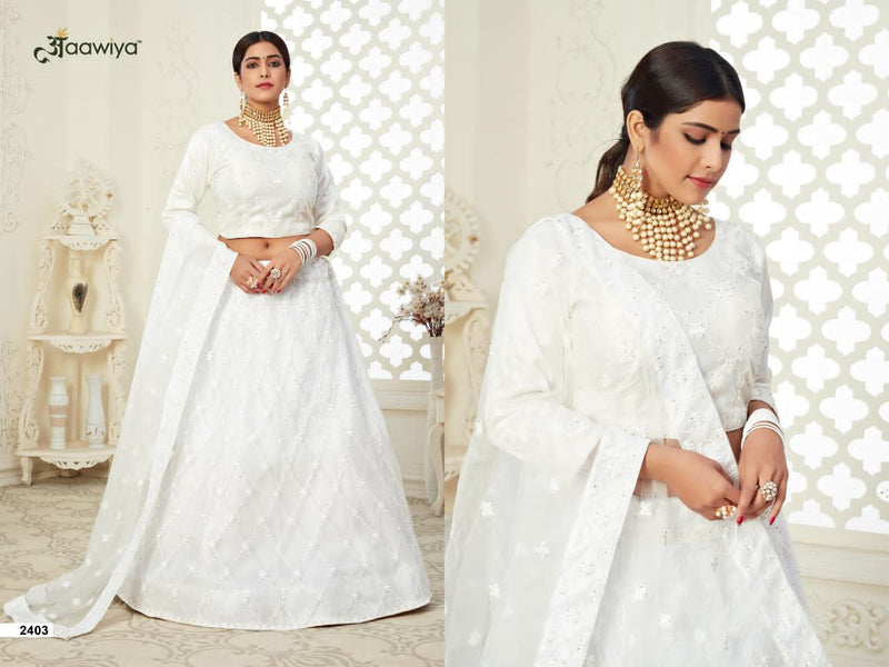 Aawiya Offical Inaayat Vol 1 Dno 2403 Butterfly Net With Embroidery Designer Wear Lehenga