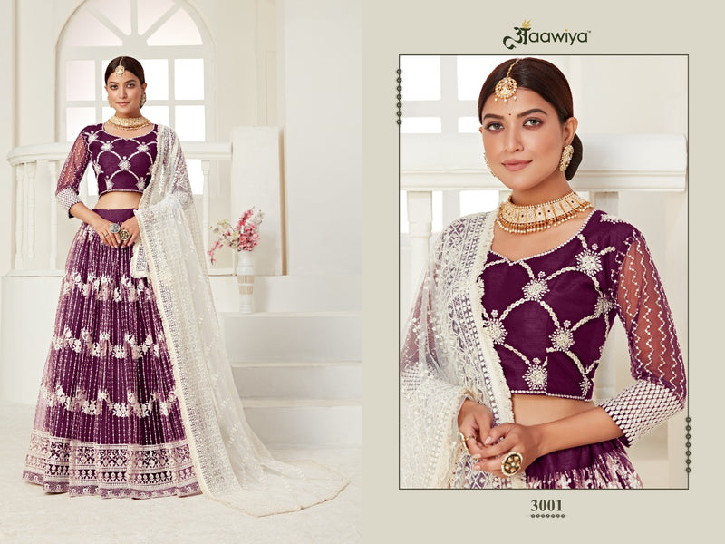 Aawiya Amrita Vol 1 Dno 3001 Heavy Net Stylish Designer Wear Lehenga