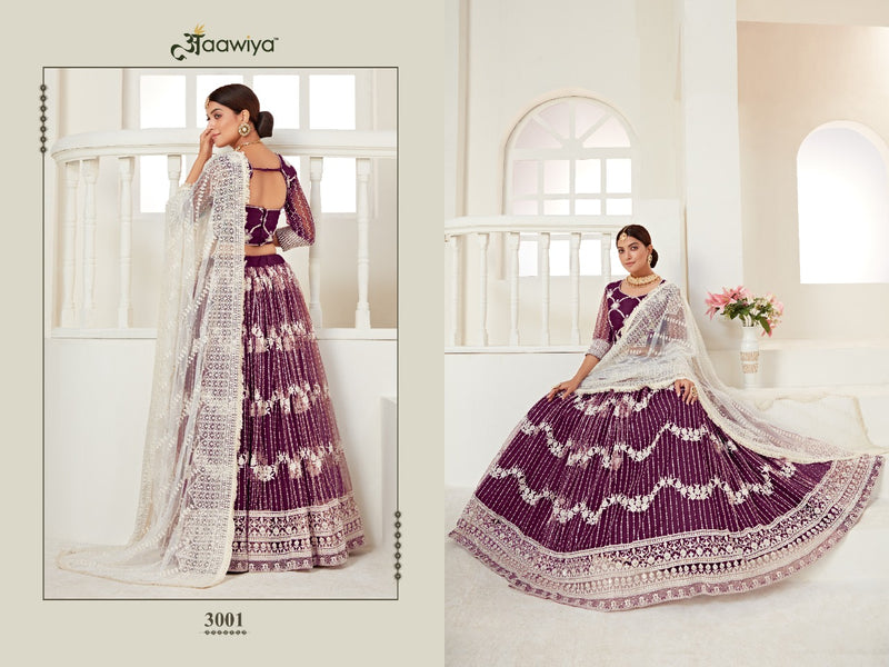 Aawiya Amrita Vol 1 Dno 3001 Heavy Net Stylish Designer Wear Lehenga