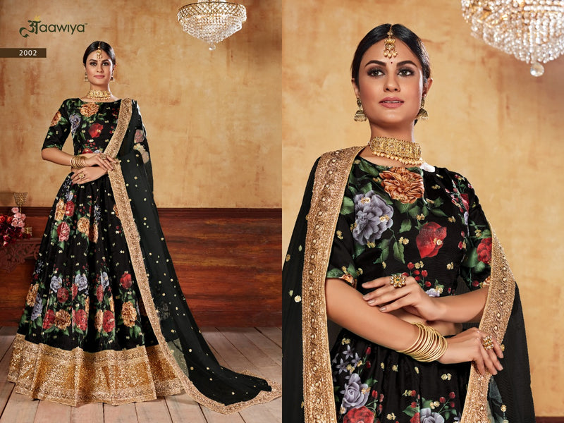 Aawiya Lishvaa Vol 1 Dno 2002 Art Silk Stylish Designer flower Printed Lehenga