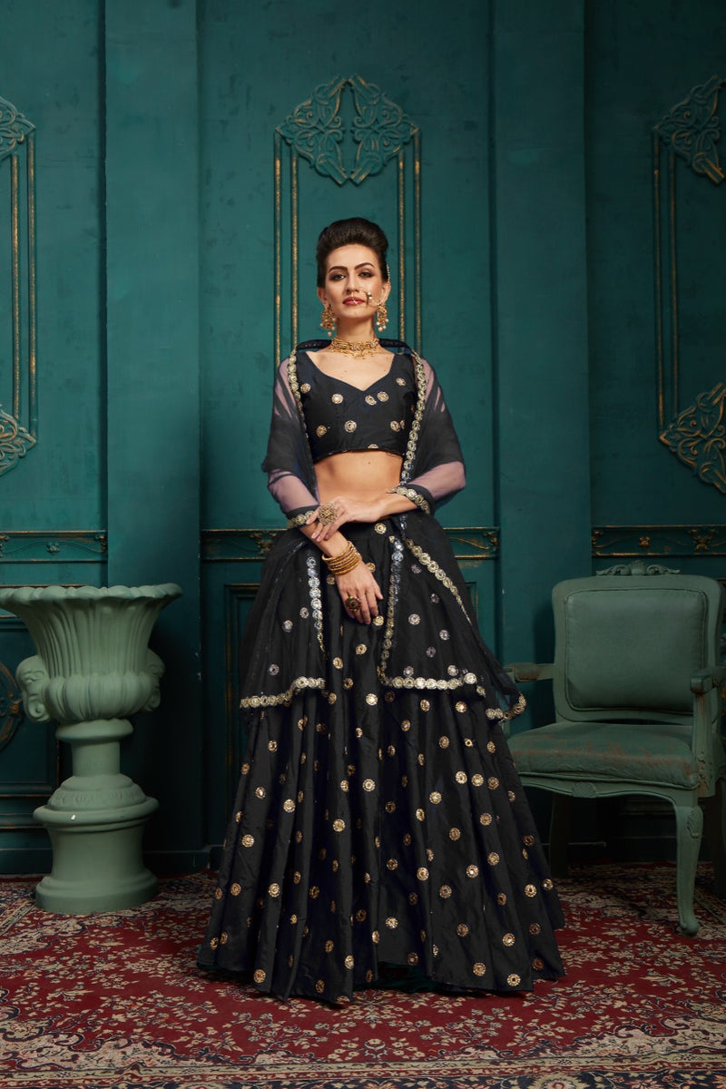 Aawiya Official Queen 701 E Tafeta Silk Stylish Designer Party Wear Lehenga Choli