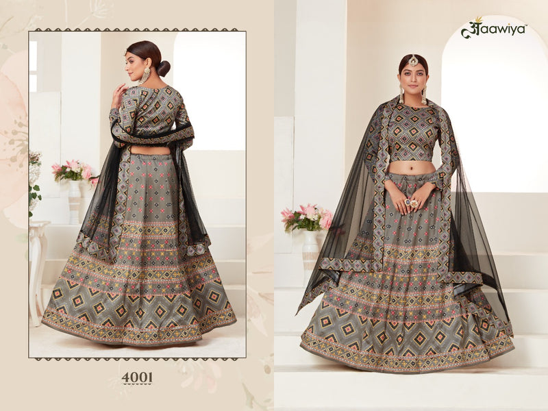Aawiya Rosy VOL 1 4001 Ajmeri Silk Stylish  Festival Look Designer Lehenga Choli