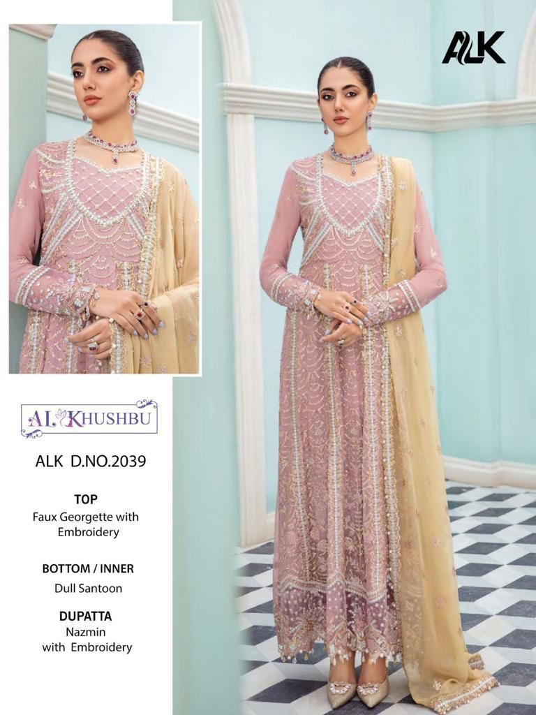 Al Khushbu Dno 2039 Georgette With Embroidered Stylish Designer Party Wear Salwar Suit