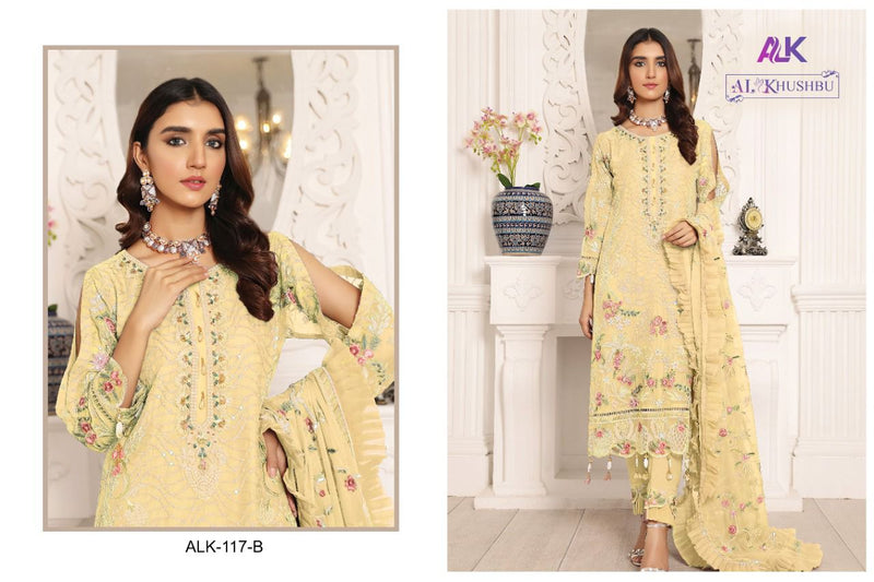 Al Khushbu Dno 117 B Georgette With Heavy Embroidery Stylish Designer Pakistani Salwar