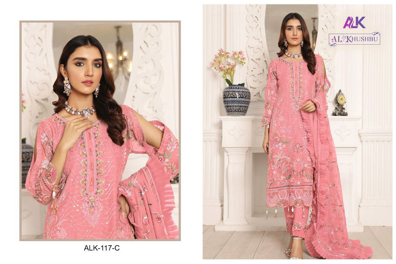 Al Khushbu Dno 117 C Georgette With Heavy Embroidery Stylish Designer Pakistani Salwar