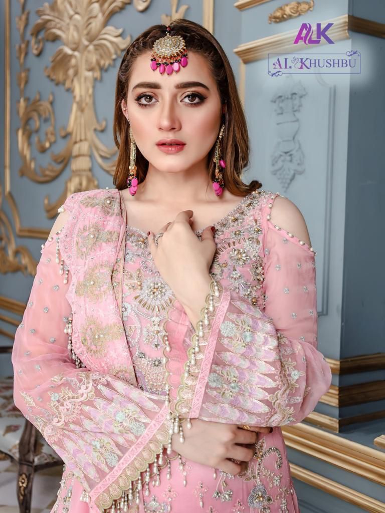 Al Khushbu  Dno 2018 Georgette Stylish Designer Hand Work  Salwar Kameez