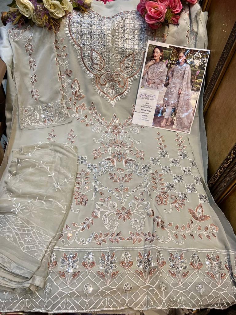 Al Khushbu Alk Dno 2024 Georgette Stylish Designer Party Wear Salwar Kameez