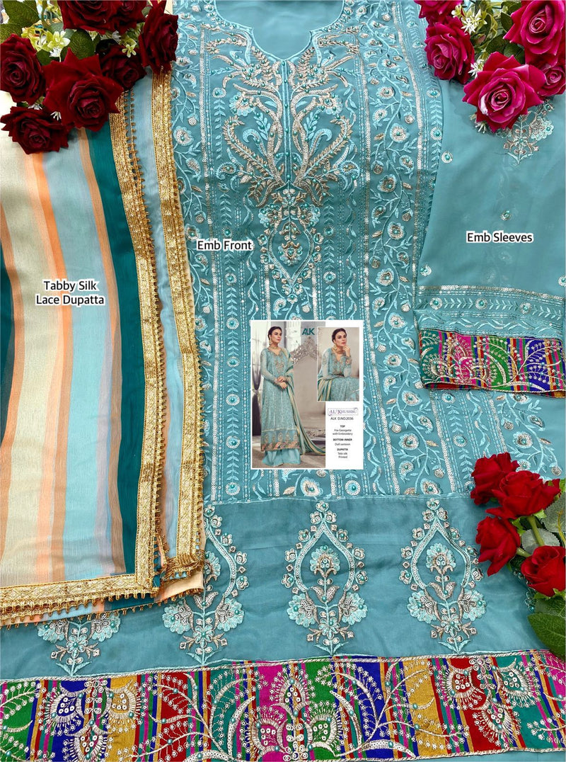 Al Khushbu Dno 2036 Butterfly Net With Heavy Embroidered Stylish Designer Pakistani Style Salwar Suit