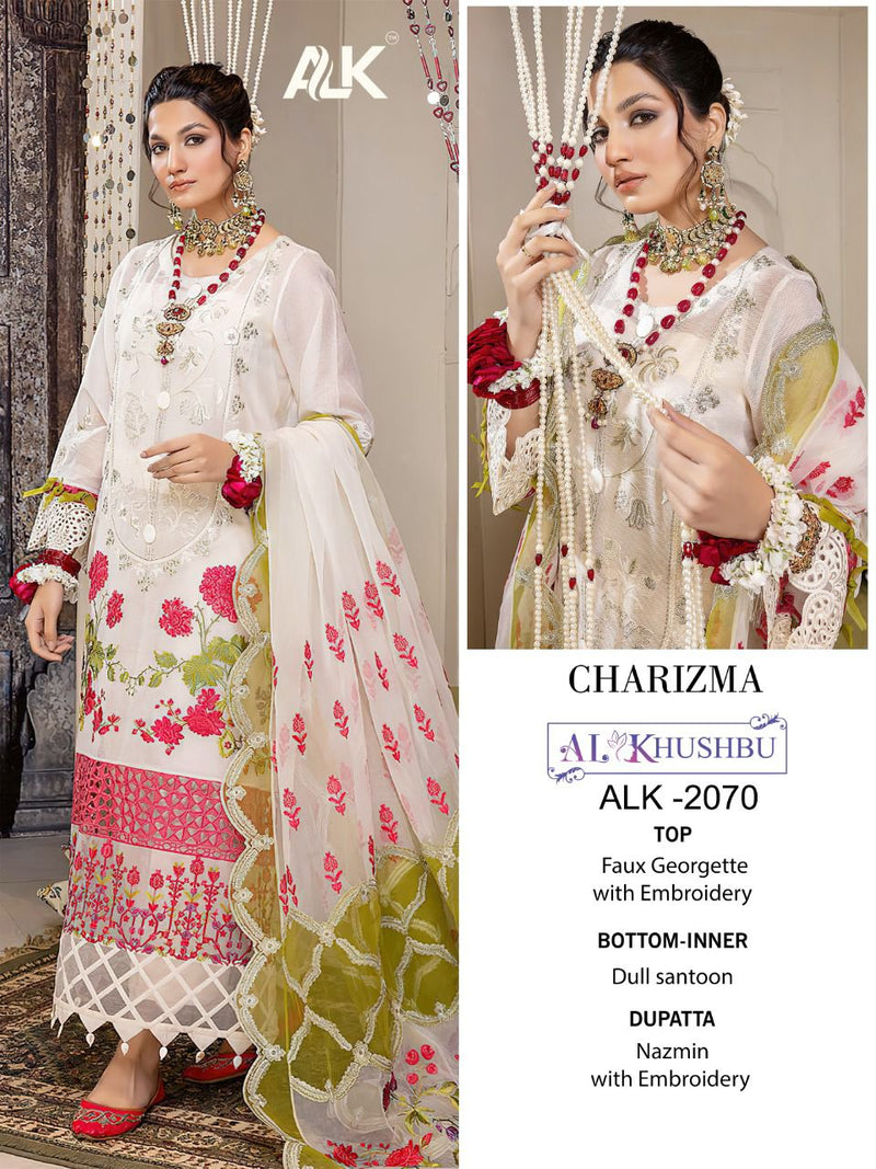 Al Khushbu Dno 2075 Georgette With Heavy Embroidery Work Stylish Designer Salwar Kameez