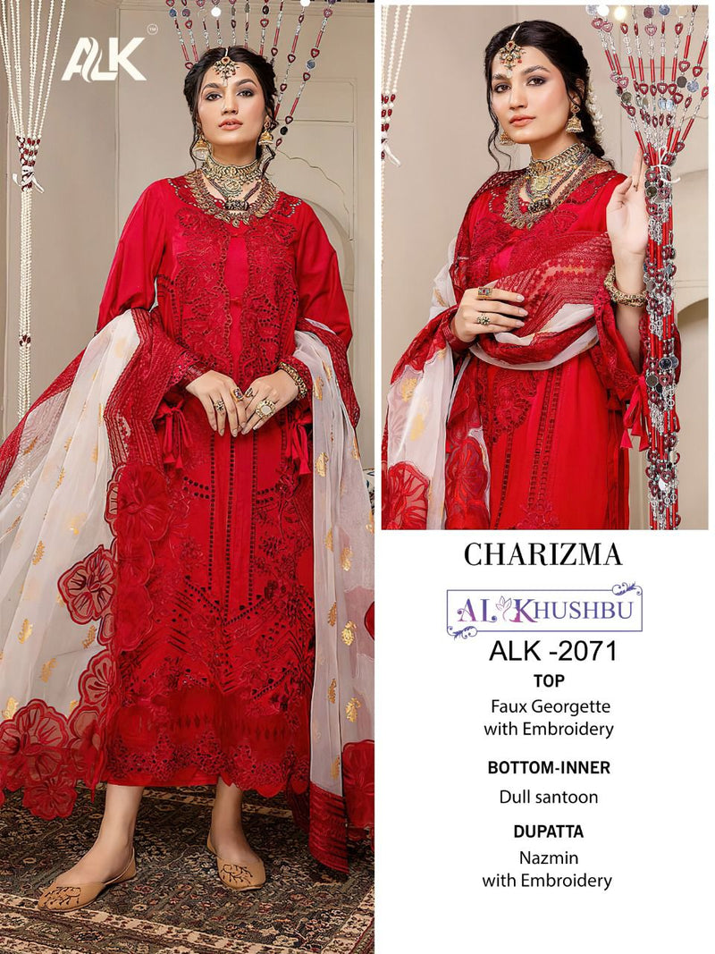 Al Khushbu Dno 2071 Georgette With Heavy Embroidery Work Stylish Designer Salwar Kameez