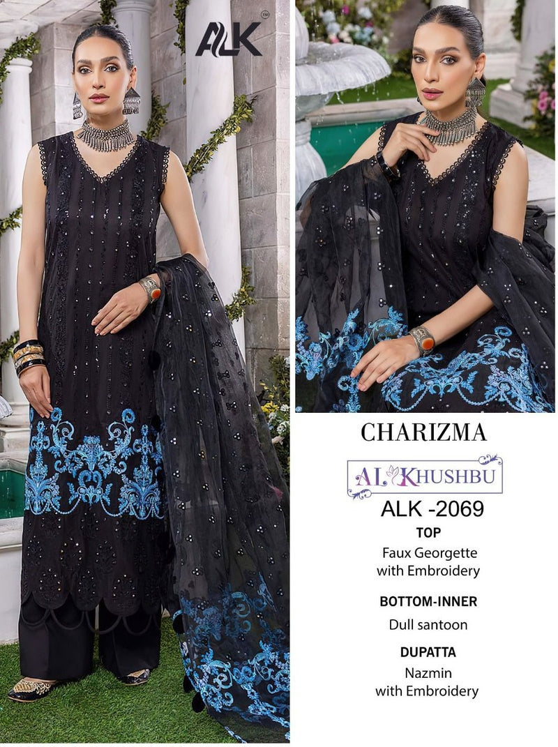 Al Khushbu Dno 2069 Georgette With Heavy Beautiful Embroidery Work Stylish Designer Salwar Kameez