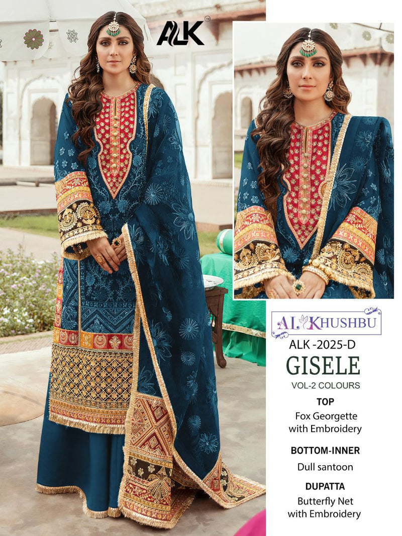 Al Khushbu Dno 2025 D Georgette With Heavy Embroidery Stylish Designer Pakistani Salwar Kameez